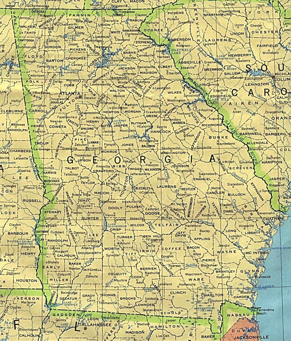 peta bandar-bandar Georgia
