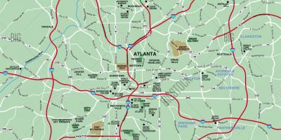 Lebih besar Atlanta peta kawasan