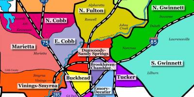 Peta pinggir kota Atlanta