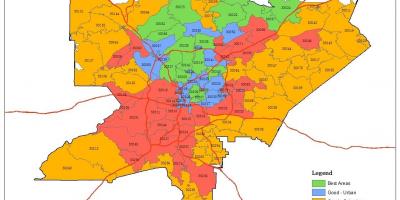 Atlanta kawasan zip code peta