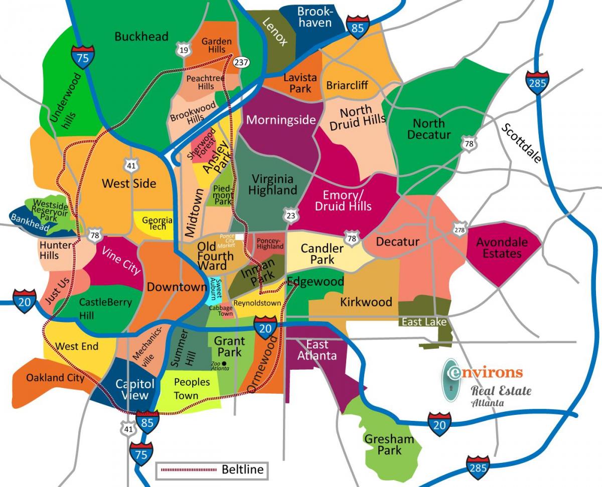peta Atlanta kawasan