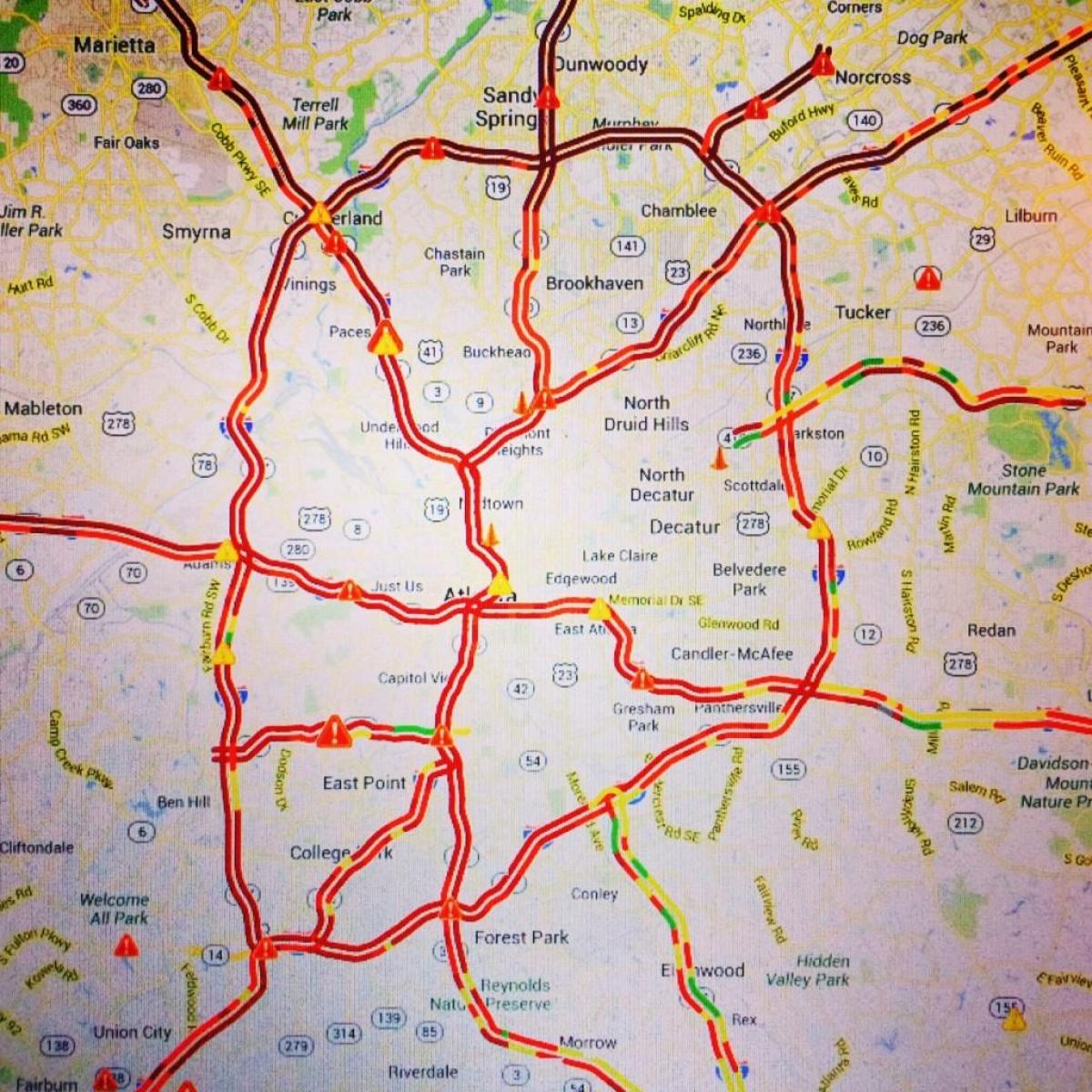 peta Atlanta lalu lintas