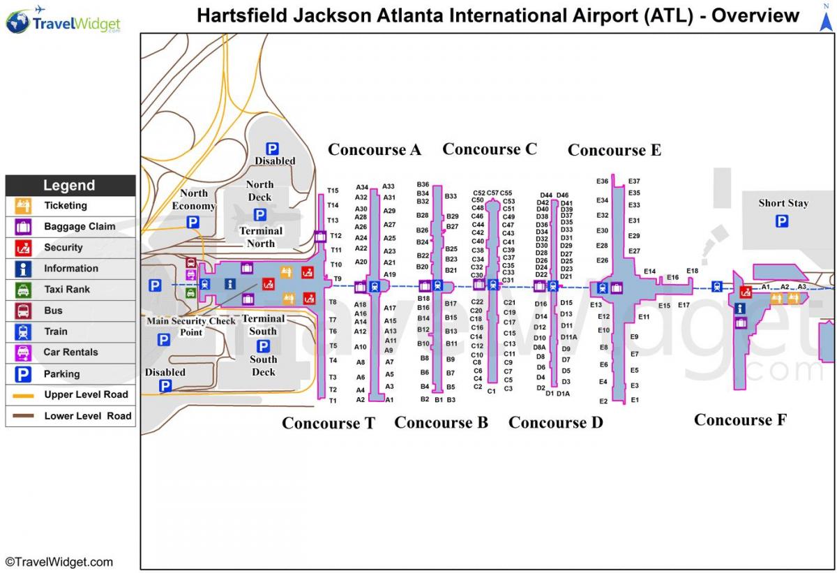 peta dari Hartsfield Jackson terbang