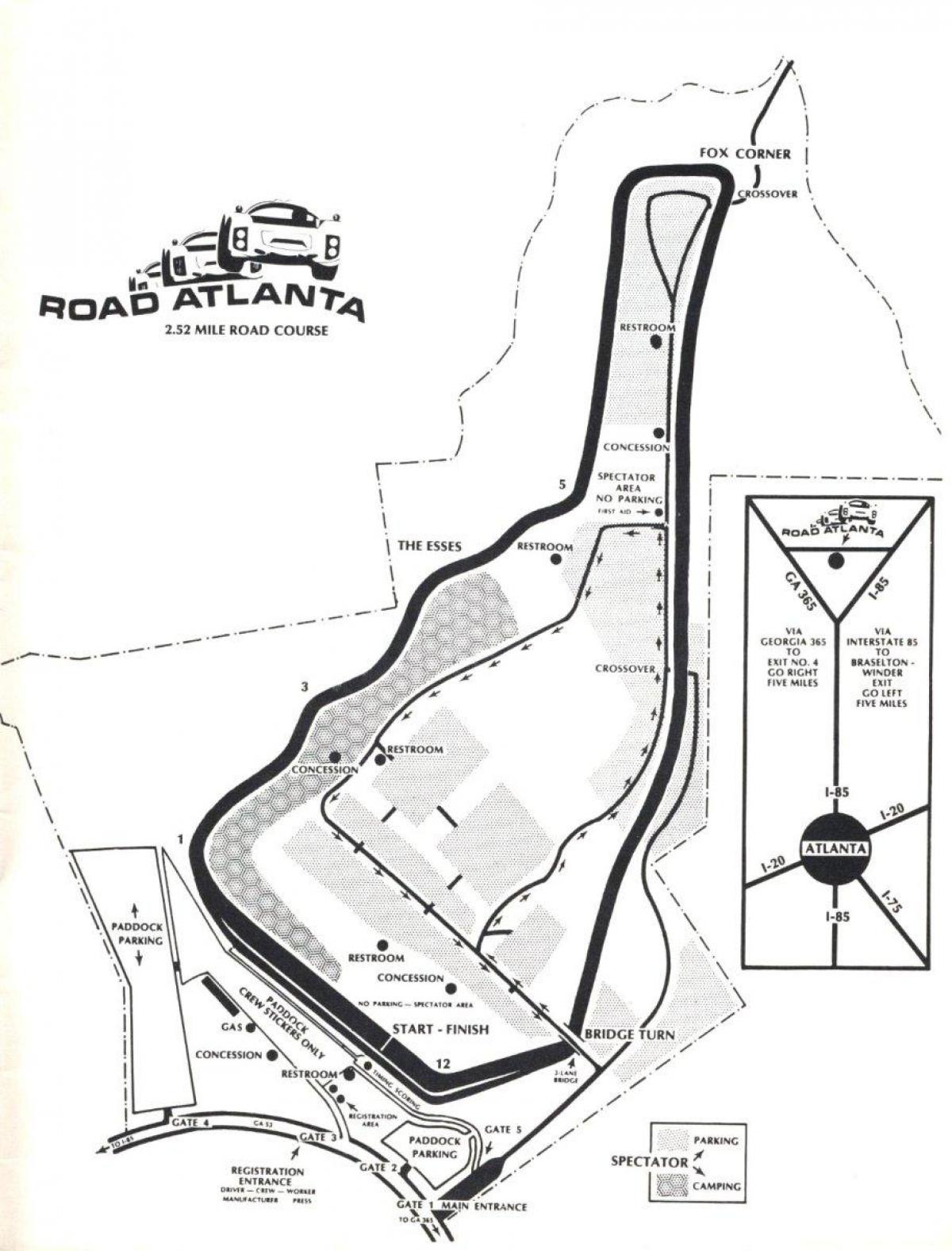 peta jalan Atlanta mengesan