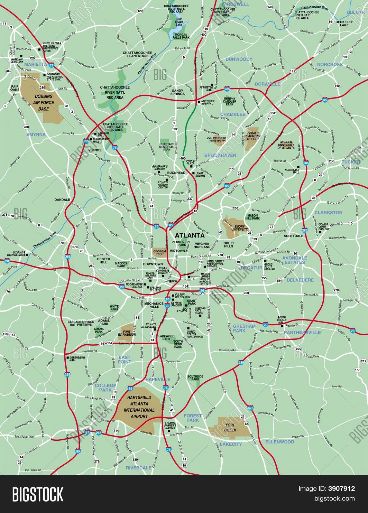 Atlanta peta kawasan